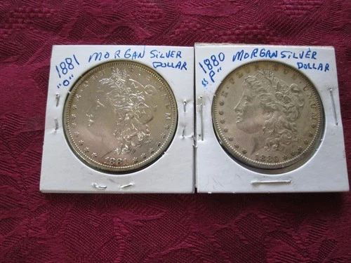 TWO (2) MORGAN SILVER DOLLARS (1) 1880-P AND (1) 1881-O