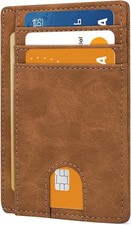 Ultra Slim Front Pocket Wallet RFID Blocking Leather