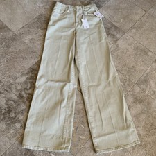 Good American Good Skate Jeans Womens 4/27 High Rise Loose Wide Leg Cream Y2K