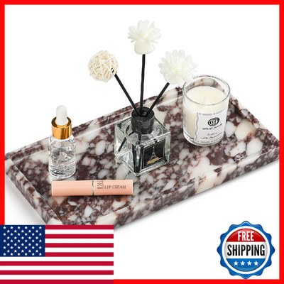 Natural Marble Vanity Tray - Moujings Genuine Marble Perfume Tray for Bathroom D