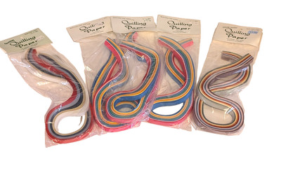 Lot of 5 Quilling Paper Strips Packs 3/8  545 ct Multi Color Speck Sparkle 9.5mm