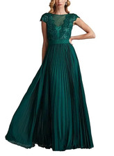 Tadashi Shoji Off the Shoulder Sequin Lace Pleated Gown Dress Sz 4  620 C 1142