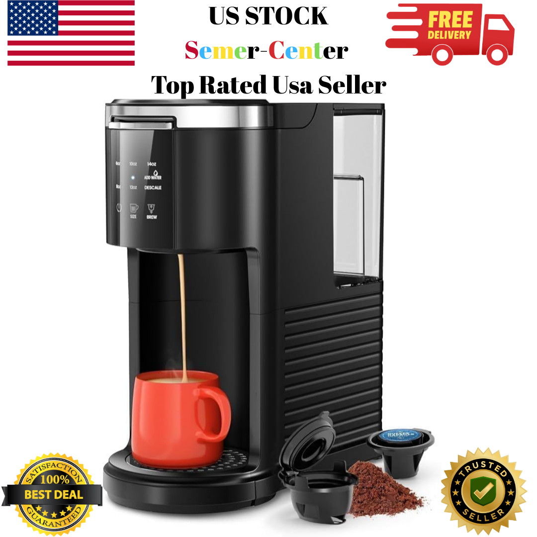 Single Serve Coffee Maker, 2 in 1 Pod Coffee Maker Machine for K-Cup & Ground 6