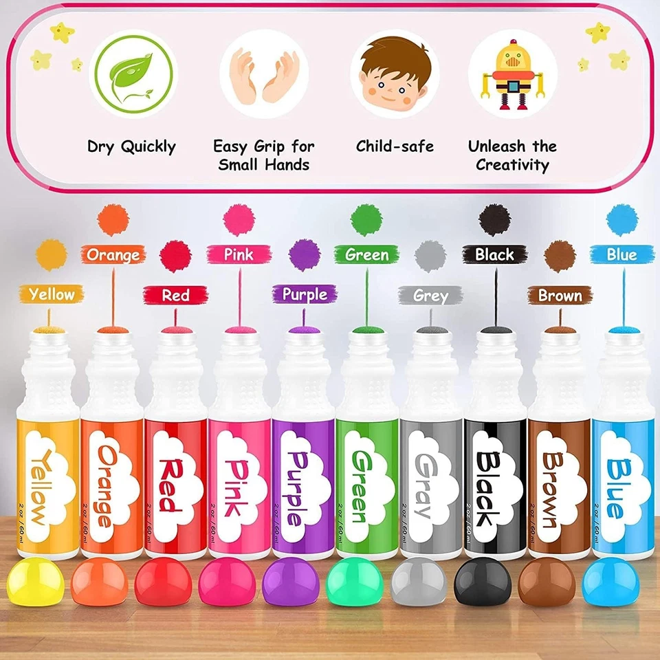 10-Color Washable Dot Marker Kit for Preschoolers - Includes 48 Activity Pages - Image 4 of 4