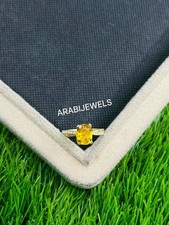 Cushion Cut Citrine Ring 925 Sterling Silver Engagement Ring.