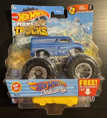 Mattel Hot Wheels Monster Trucks Blue Dairy Delivery Truck 1:64 2021 release