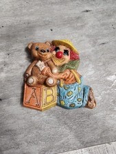 Clown VTG 1985 Homco Frankies Designs Teddy Bear Nursery Wall Hanging 3D Baby