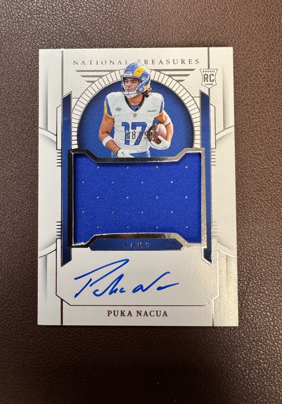 2023 National Treasures Puka Nacua True RPA /99 Rookie Patch Autograph #183 Rams