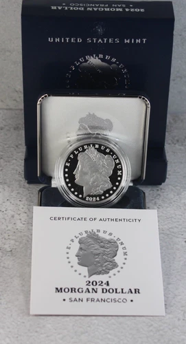 2024-S $1 Proof Morgan Silver Dollar w/ Box, OGP &COA