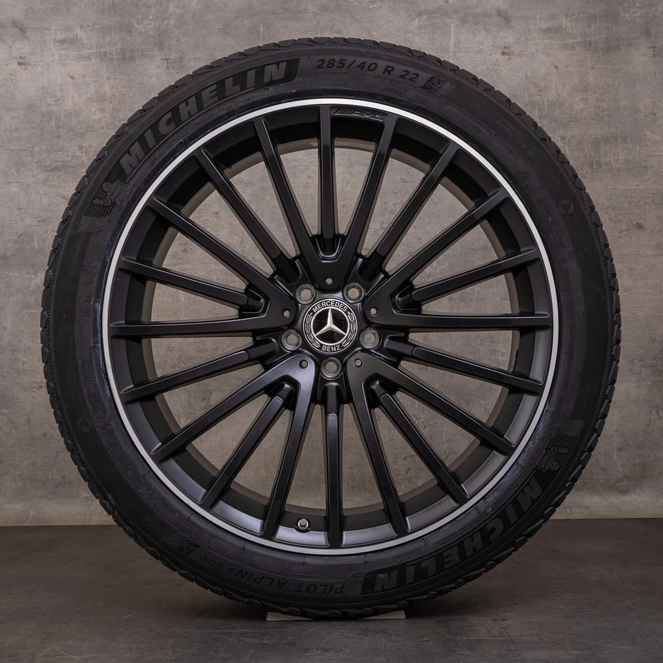 Mercedes GLS 63 AMG Winterräder 22 Zoll X166 Felgen A1664013300 schwarz matt - Bild 2 von 4