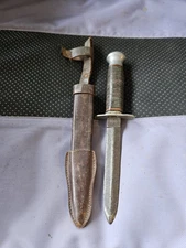 Vtg Williams Rogers Sheffield England Dagger With Leather Sheath Pre Owned #11