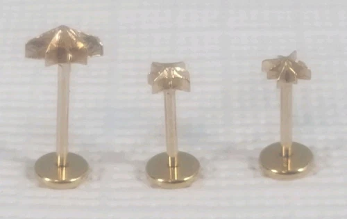 Piercing Jewelry Gold Titanium 20g Star Design 3 Piece Brand New