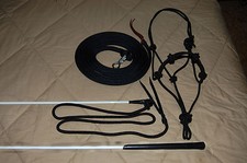 STIFF HALTER, 14' LEAD ROPE & HANDY CARROT STICK FITS PARELLI TRAINING METHOD 