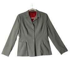 Vtg PARISIAN TAHARI Blazer Women Size 8 USA Made 3 Button Gray Pockets