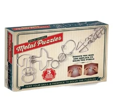 3-Piece-Set: Brain Teasers' Metal Puzzles Gift