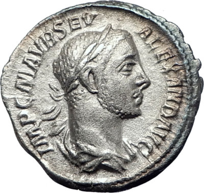SEVERUS ALEXANDER 226AD Rome Authentic Ancient Silver Roman Coin ANNONA  i73566