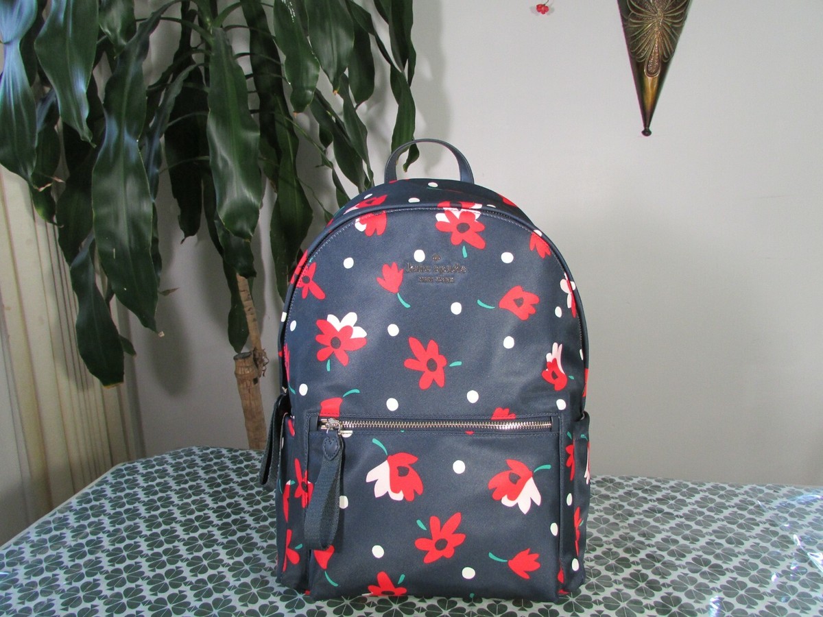 Kate Spade New York CHELSEA WHIMSY FLORAL MEDIUM BACKPACK, Multicolor KATE SPADE CHELSEA NYLON DEEP BERRY FLORAL | Mercari main image 3