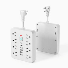 14-in-1 White Power Strip- Surge Protector,USB-C,USB Outlets,AC Sockets