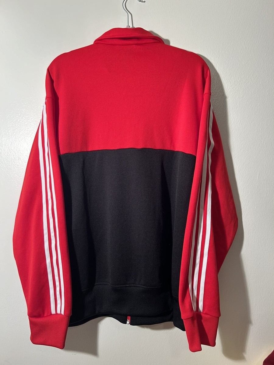 NWOT Adidas Zip-Up Sport Jacket Tracker Red Black And White