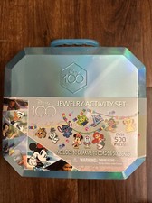 Disney Deluxe Jewelry Activity Set, CHARMS BEADS CORDS 500 pcs Anniversary Case
