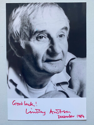 Lindsay Anderson    - Film -  original Autogramm  - Größe 17 x 12 cm