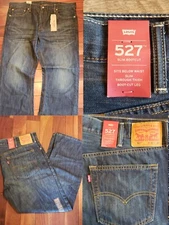 NWT Levi's 527 Slim Bootcut Denim Blue Jeans Andi Size 40x30