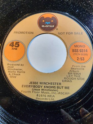 Jesse Winchester :Everybody Knows But Me-Bearsville Promo VG++ F217