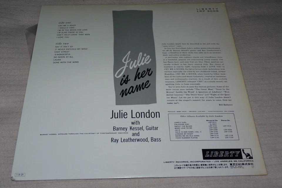 MISS JULIE LONDON    *  JULIE IS HER NAME - Image 2 of 2