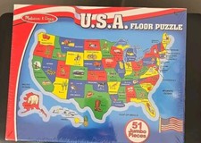 Melissa  Doug USA Floor Puzzle 51 pc 2"X 3" Educational New Sealed Great Gift