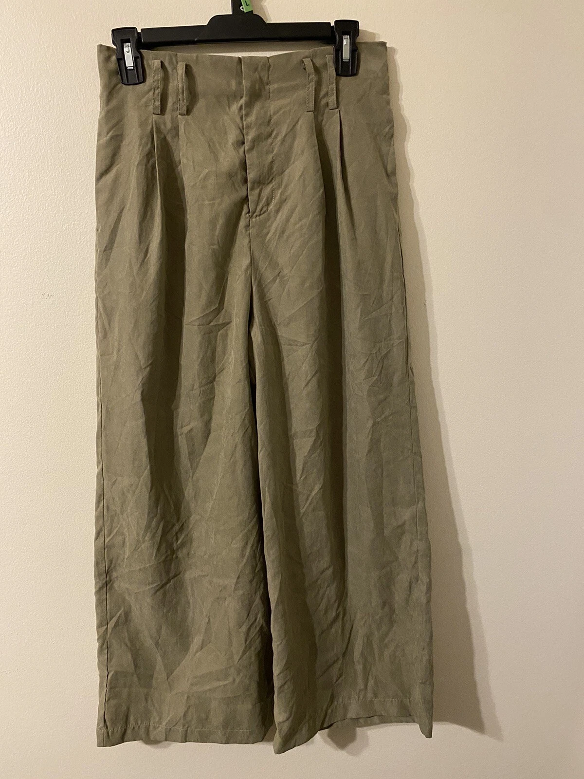 New NWT Sadie & Sage Womens Split Wide Leg Capri Ankle Pants Brown Size Small