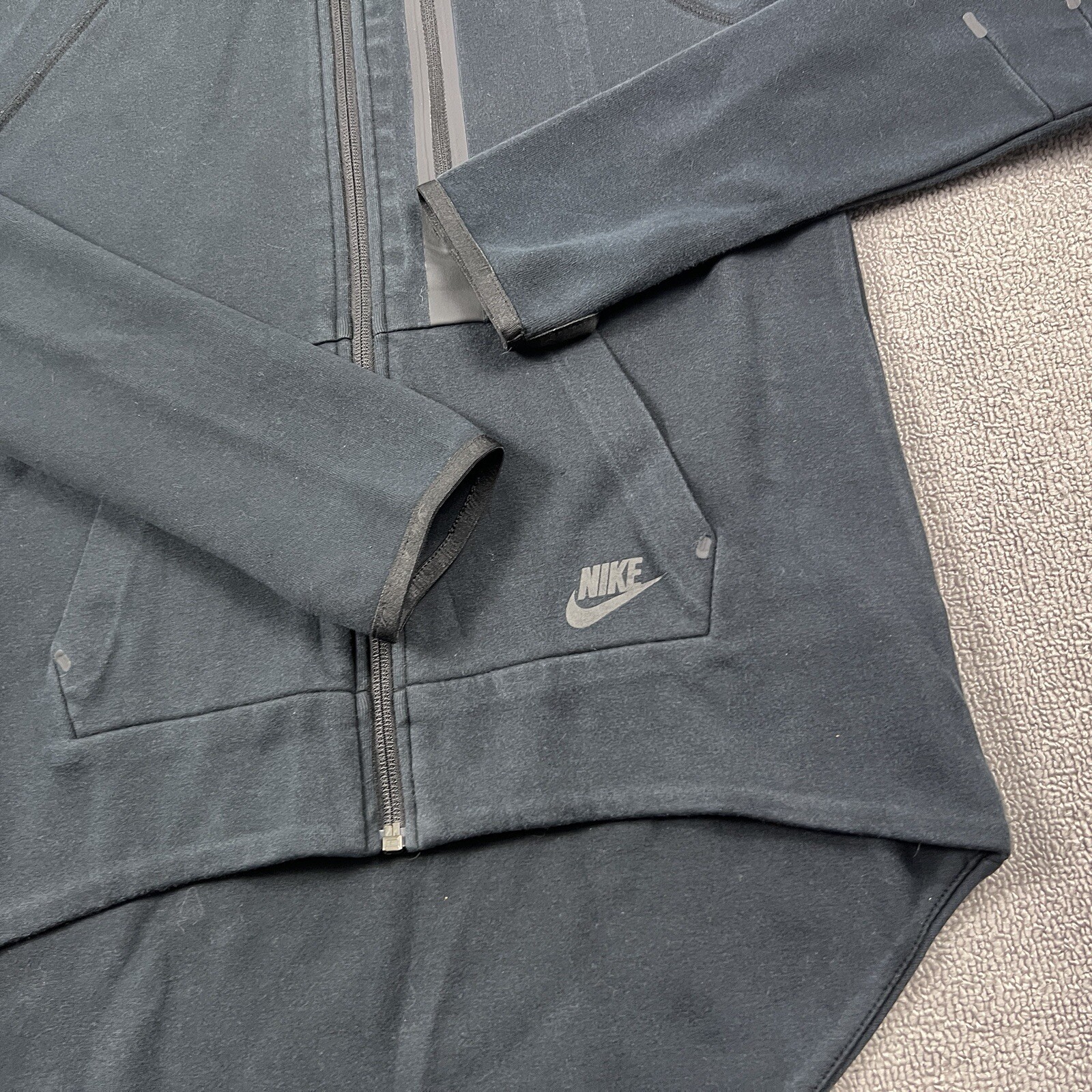 SACAI X NIKE Nike Giacca Donna Piccola Nera Pile Tecnico Manica Lunga Maglione Felpa Donna