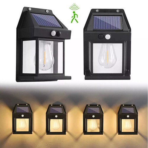 2X Solar Wall Light Tungsten Lantern Motion Sensor Outdoor Garden Security Lamp - Picture 6 of 13