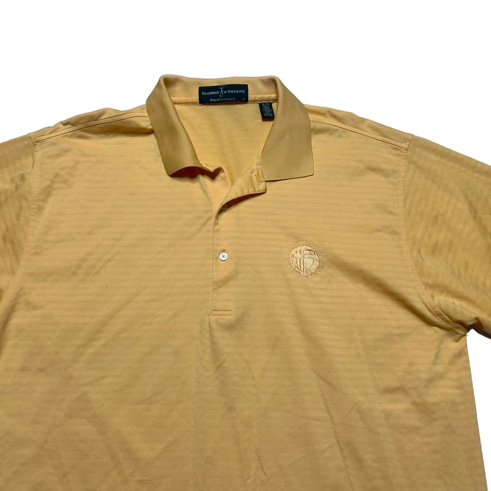 Fairway & Greene Polo Shirt Mens XL Golf Performance Yellow Short Sleeve Casual - Image 2 of 4