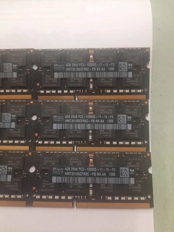 (6) 24GB 6X4GB APPLE PC3-12800S DDR3 SDRAM LAPTOP Memory RAM Hynix MATCHED 1308 - Image 3 of 4