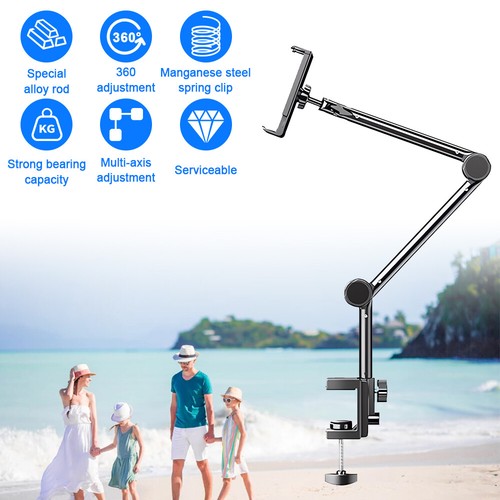 Verstellbar Halterung Handy Halter Tisch Bett Ständer für iPad Samsung Tablet DE - Afbeelding 6 van 18