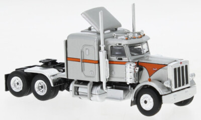 Brekina 85712, Peterbilt 359 silber/orange, 1973, US Truck Modell 1:87 (H0)