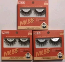 Lot of 3 Packs Sets of KISS MLBB False Eyelashes- Slim Thicc- My Lash But Bolder