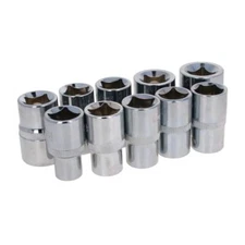 1/2inch Drive 6point Shallow Impact Socket Set 10mm24mm Metric Crv 10 Pcs