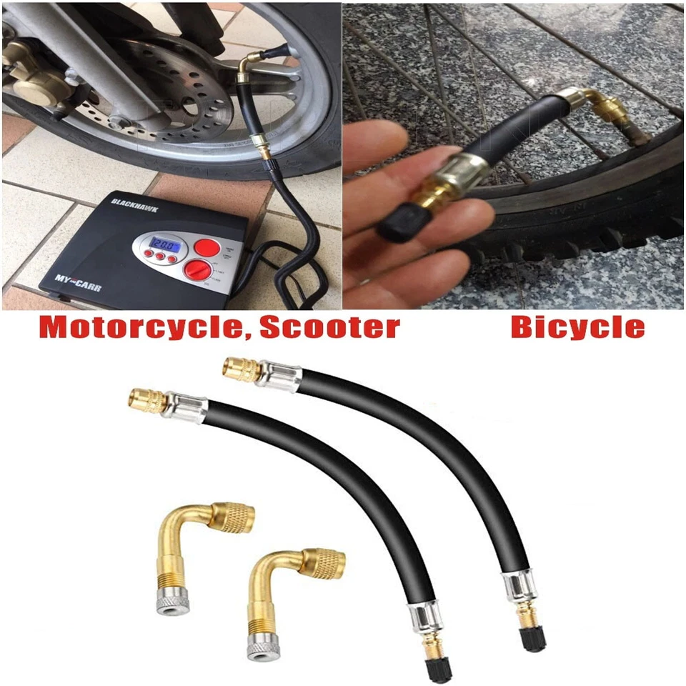 Adaptador de extensión extensor de vástago de válvula de inflado de neumáticos de rueda para automóvil camión RV bicicleta Foto 2 de 4