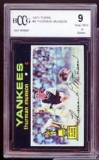 1971 Topps All-Star Rookie #5 Thurman Munson Card BGS BCCG 9 Mint+
