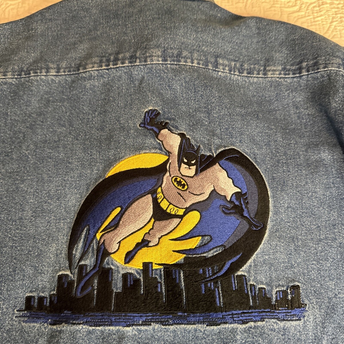 🔥🚨Vintage Embroidered Batman Denim Zipper Child's Med Rare
