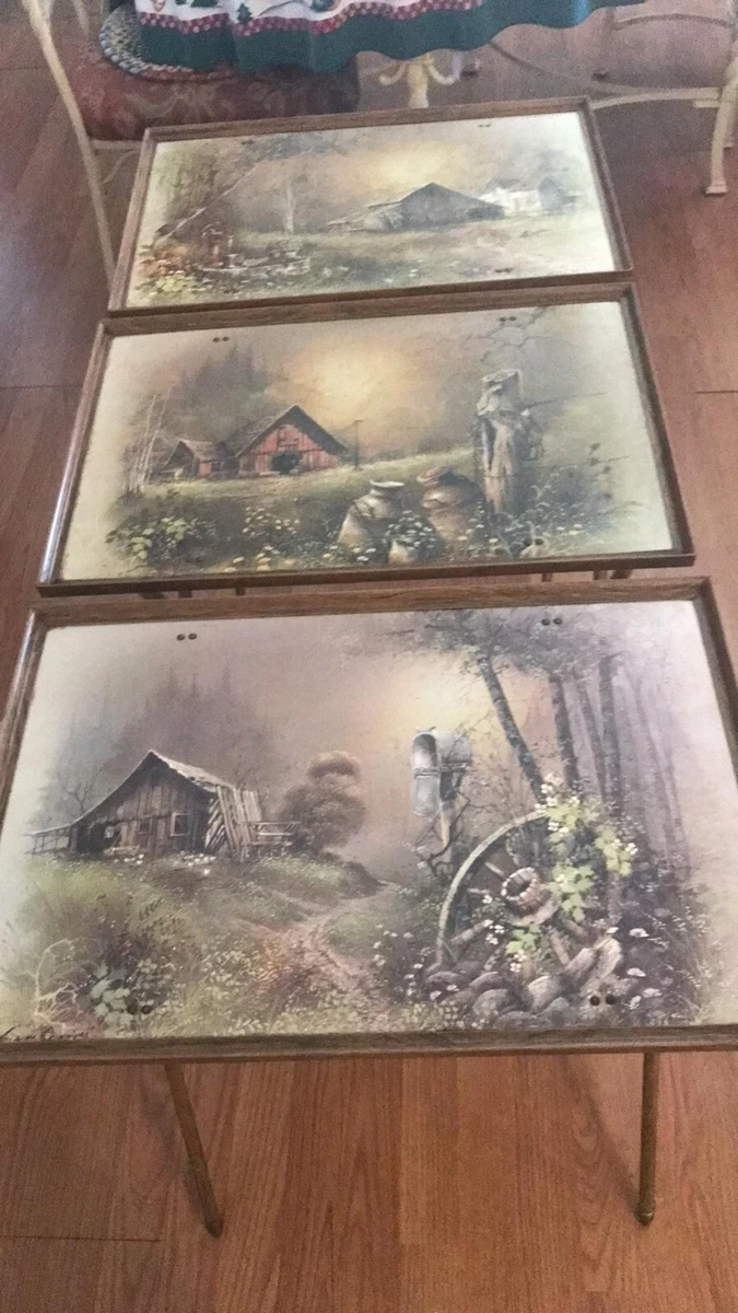 Vintage tv trays with legs deals