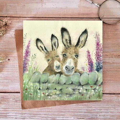 Pip and Poppy Donkey's Card Mothers Day Easter Hare Sarah Reilly Love Country.