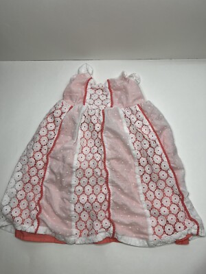 PENELOPE MACK GIRLS PEACH AND WHITE DRESS SIZE 3T 