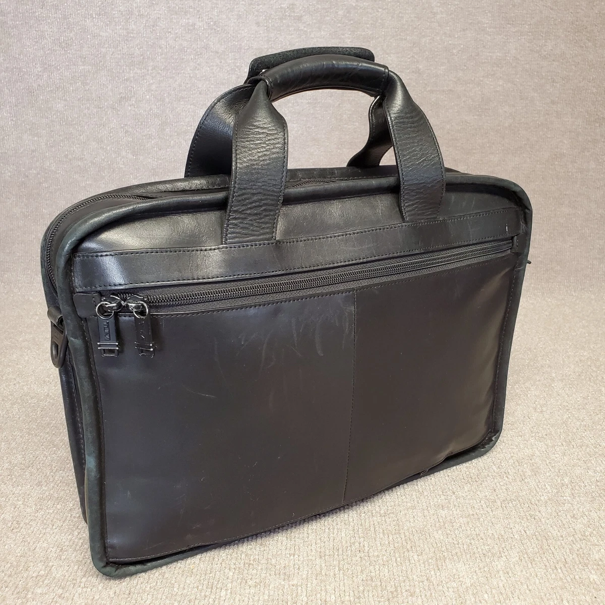 Leather slim portfolio laptop briefcase cheap