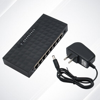 1000Mbps 8 Port Ethernet Hub PC Gaming Network LAN Switch RJ45 Cat6 Splitter n68