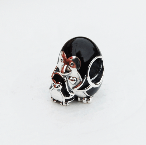 Genuine Pandora Charm "Penguin Family" Black Enamel - 791404EN60 - retired - Picture 1 of 2