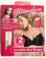 NEW Glamourlines Invisible Bra Straps 2 Pairs In Package NIB