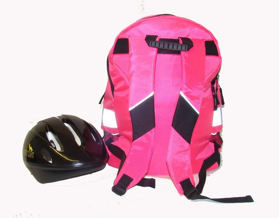 BAG BACKPACK RUCKSACK HI VIS SAFETY REFLECTIVE CYCLING WALKING HI-VIZ PINK - Image 4 of 4