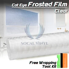 1FTx4FT Clear Cat Eye Frosted Film Glass Home Bathroom Window Security Privacy